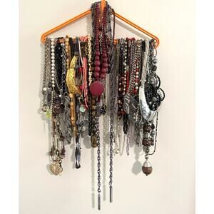 Over 8 Lbs Vintage And Costume Beaded Statement Necklace‎ Lot Multicolor SN102